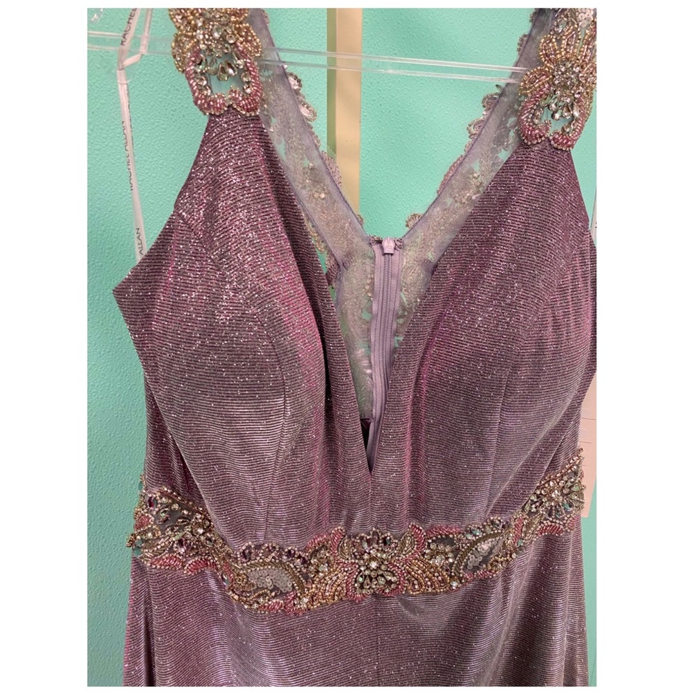 6547 Rachel Allan silver/lavender formal dress - Picture 5 of 6